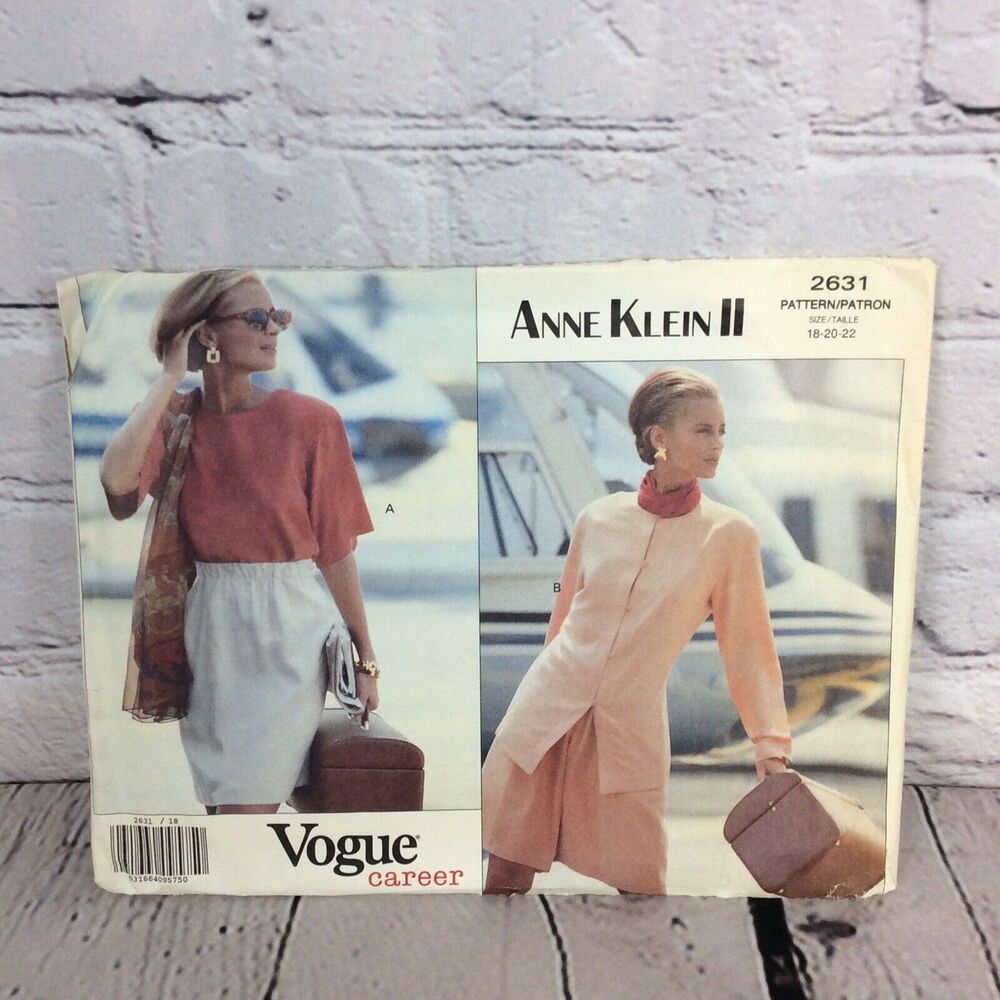 Vogue Career Pattern # 2631 Uncut Anne Klein II Size 18-20-22 Shorts~Top~Skirt